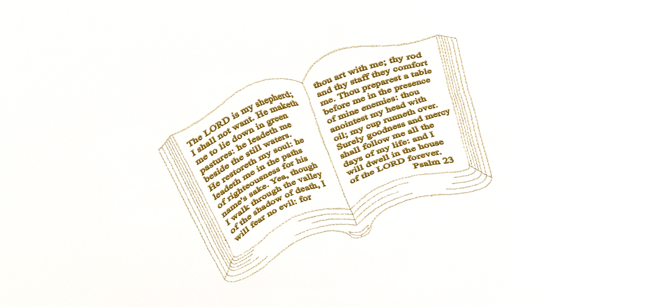 Open Bible (Psalm 23) (White Faux) PROOF